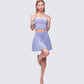 Lucien Blue Ribbon Path Knitted Pleated Skirt