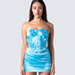 River Blue Flower Corset Top model front