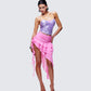 Tia Pink Chiffon Layered Mini Skirt
