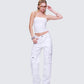 Chima White Cargo Twill Pant