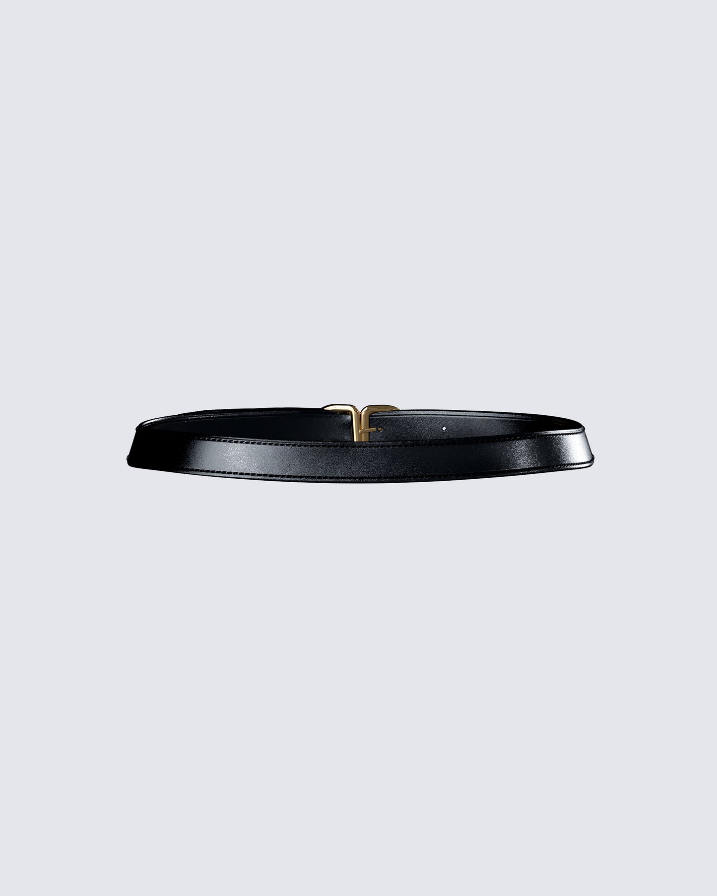 Perla Black Faux Leather Belt