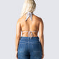 Lourdes Grey Jersey Halter Top
