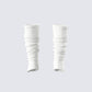 Pollie White Ribbed Leg Warmer product front