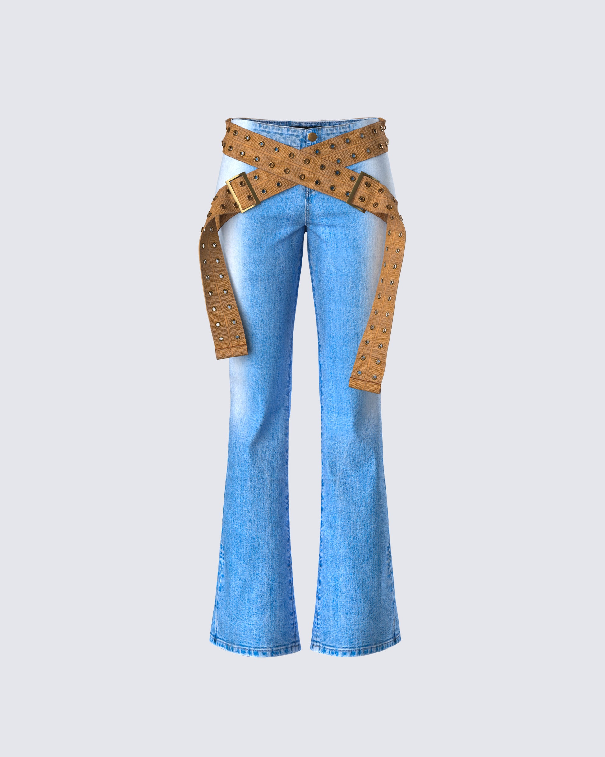 Ara Blue Belted Low Rise Jean product front