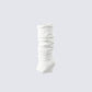 Pollie White Ribbed Leg Warmer