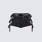 Halsey Black Lace Side Tie Short