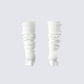 Pollie White Ribbed Leg Warmer