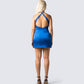 Bernadette Blue Lace Satin Dress
