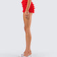 Maylah Red Ruffle Short