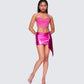 Sanya Pink Metallic Mini Skirt