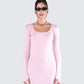 Rai Pink Rib Knit Shrug model front
