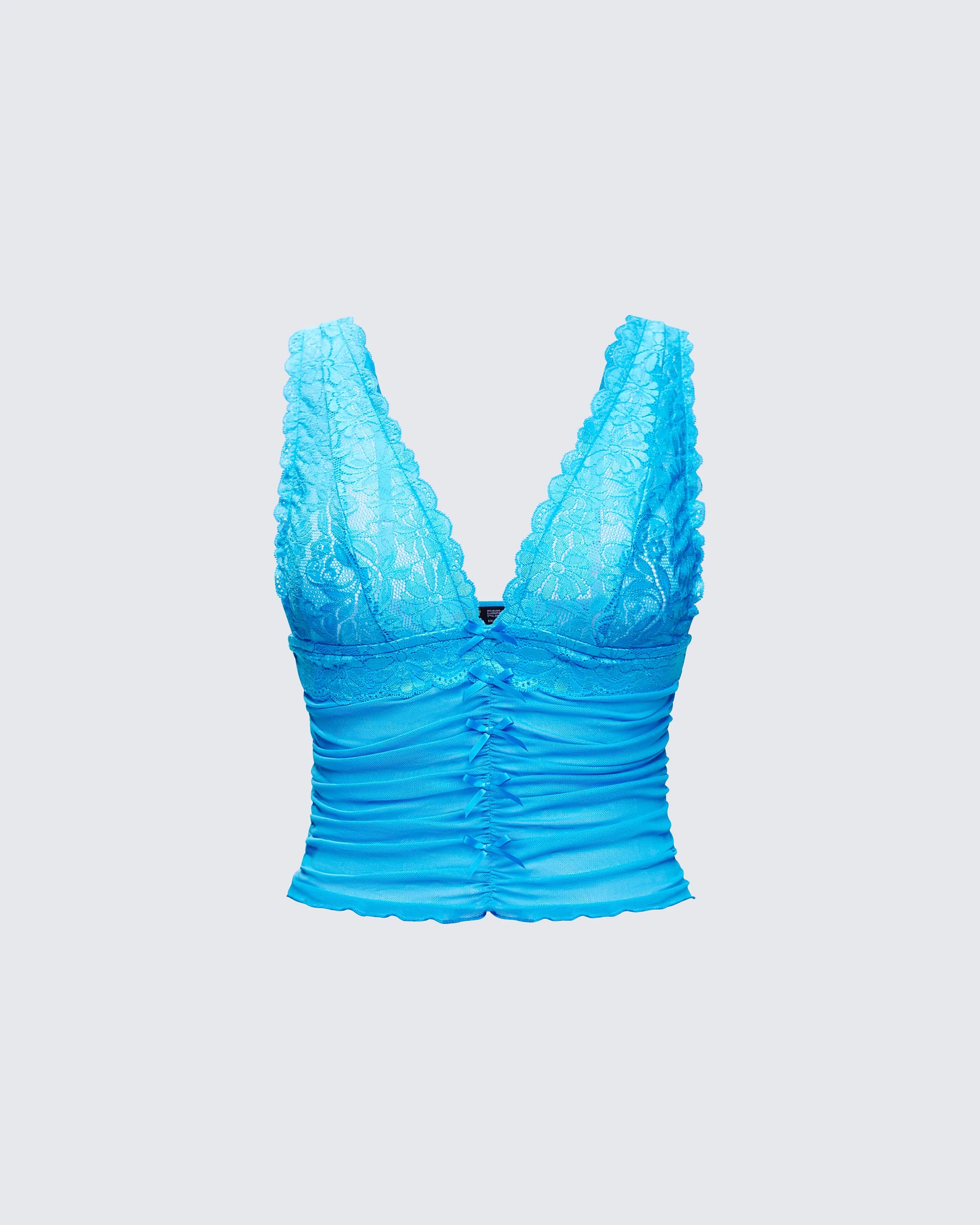 Hyacinth Blue Floral Bow Detail Top product front