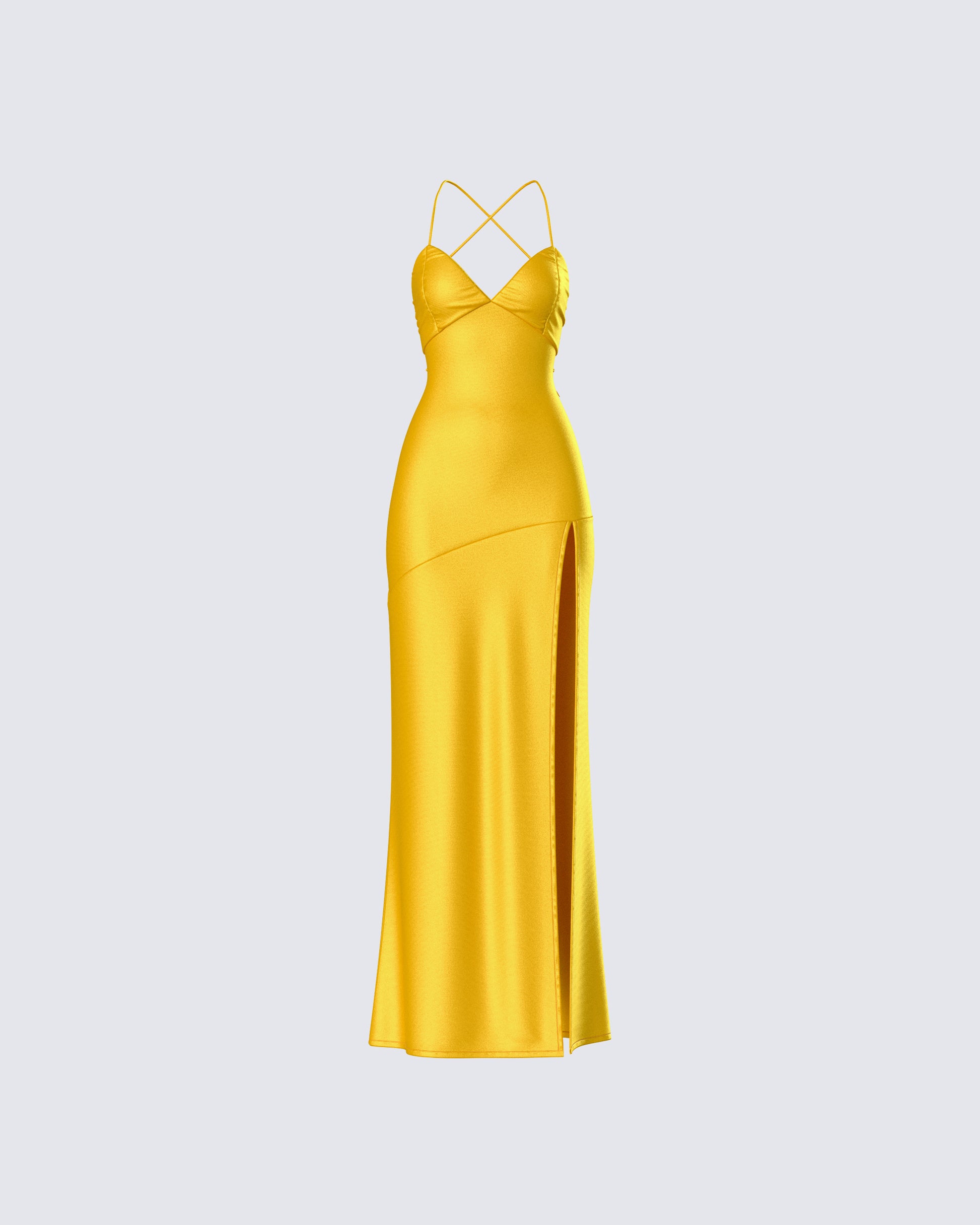 Zabel Orange Satin Maxi Dress product front