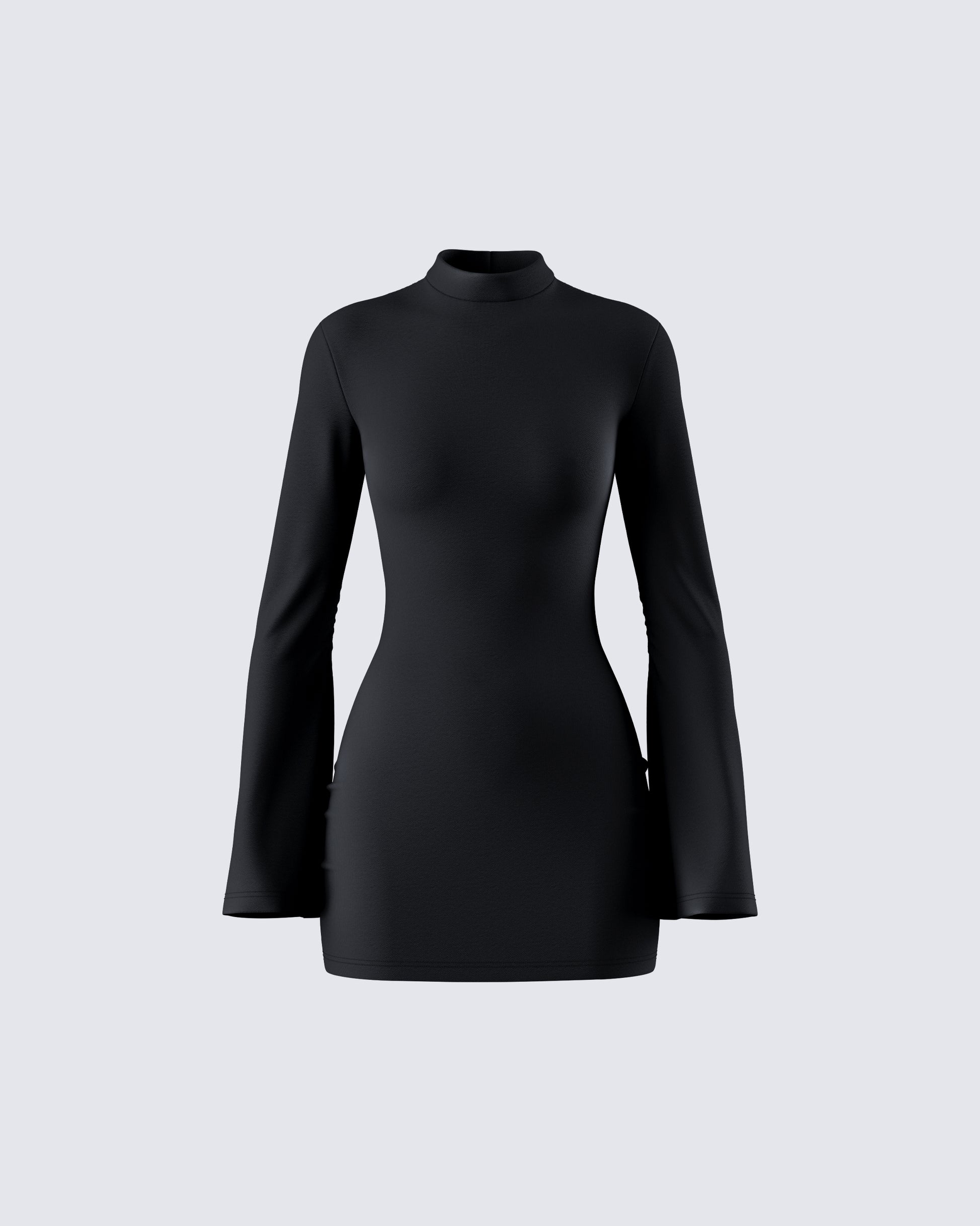 Darina Black Open Back Mini Dress product front