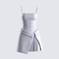 Aeris Grey Corset Mini Dress 3d product front
