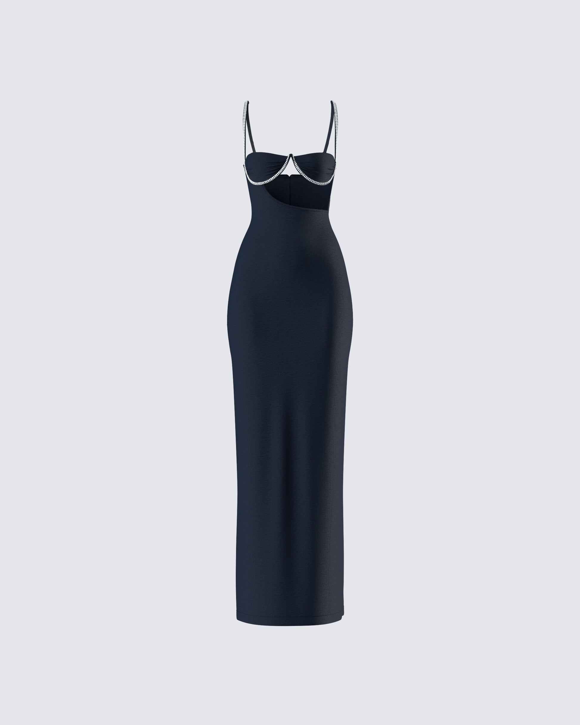 Yara Black Cut Out Maxi Dress product front