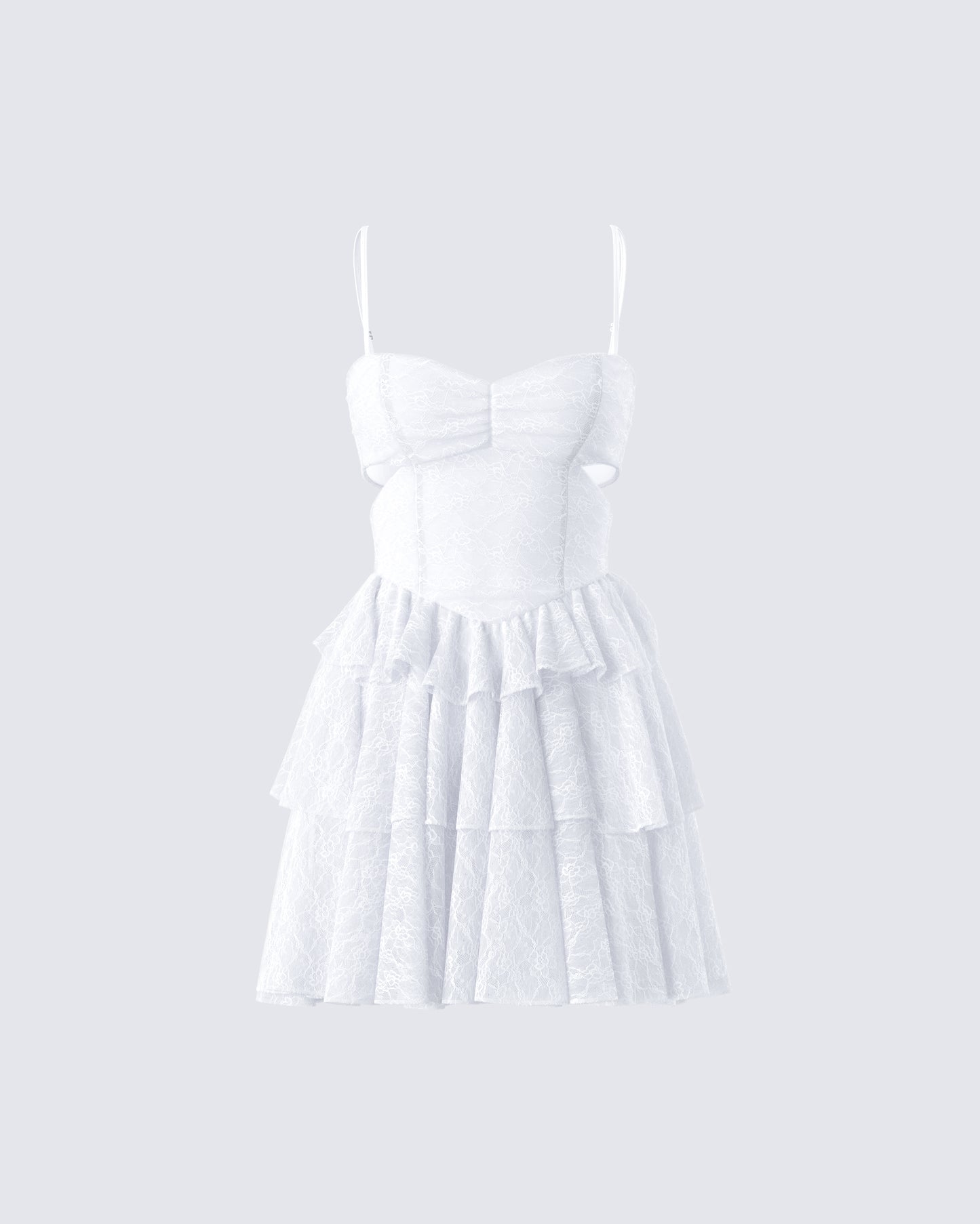 Alicia White Lace Mini Dress 3d product front
