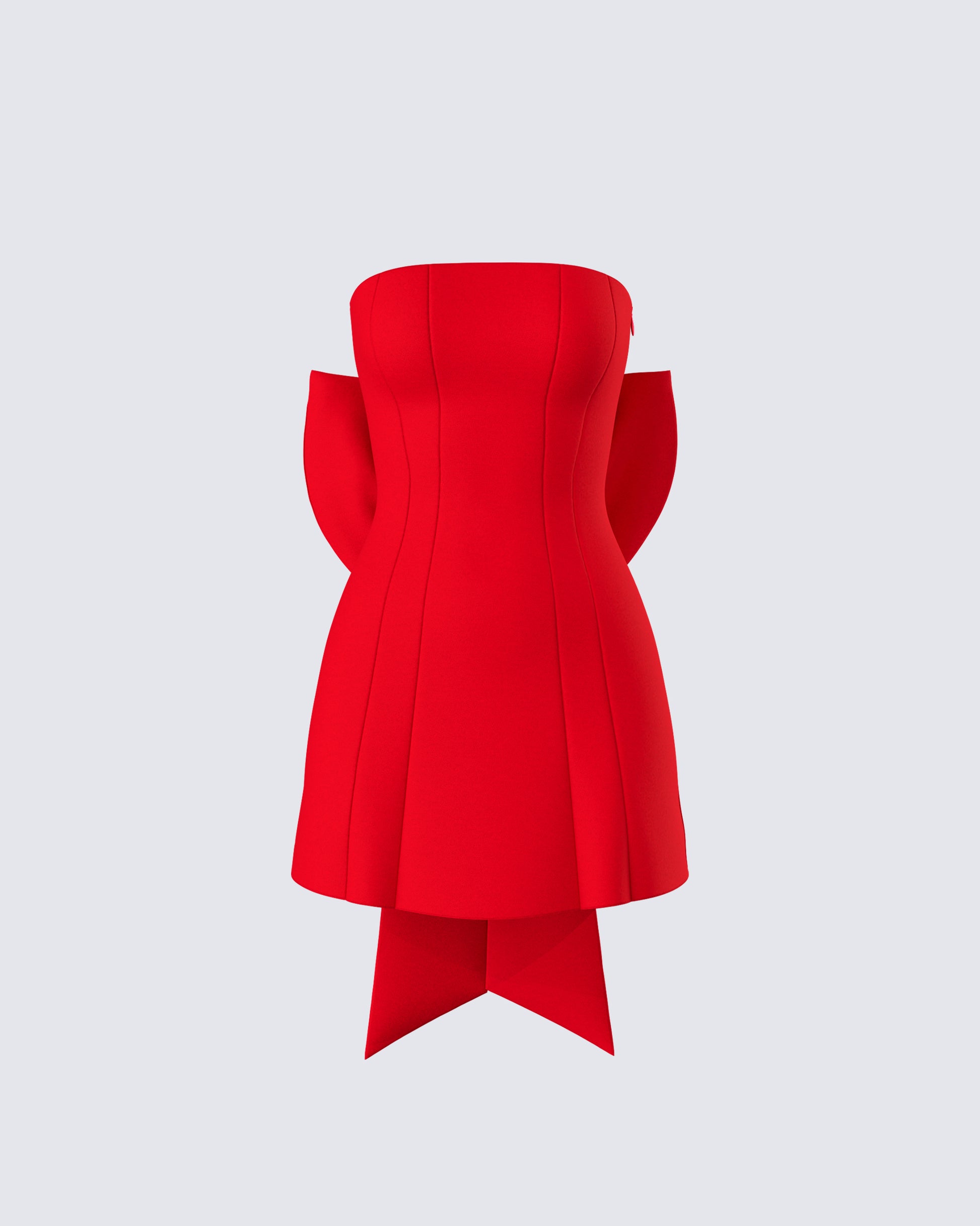 McKay Red Strapless Bow Mini Dress product front