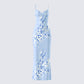 Azura Blue Floral Bodycon Maxi product front