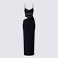 Philomena Black Mesh Window Maxi Dress product front