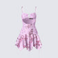 Jaxie Pink Lace Sequin Micro Mini Dress product front