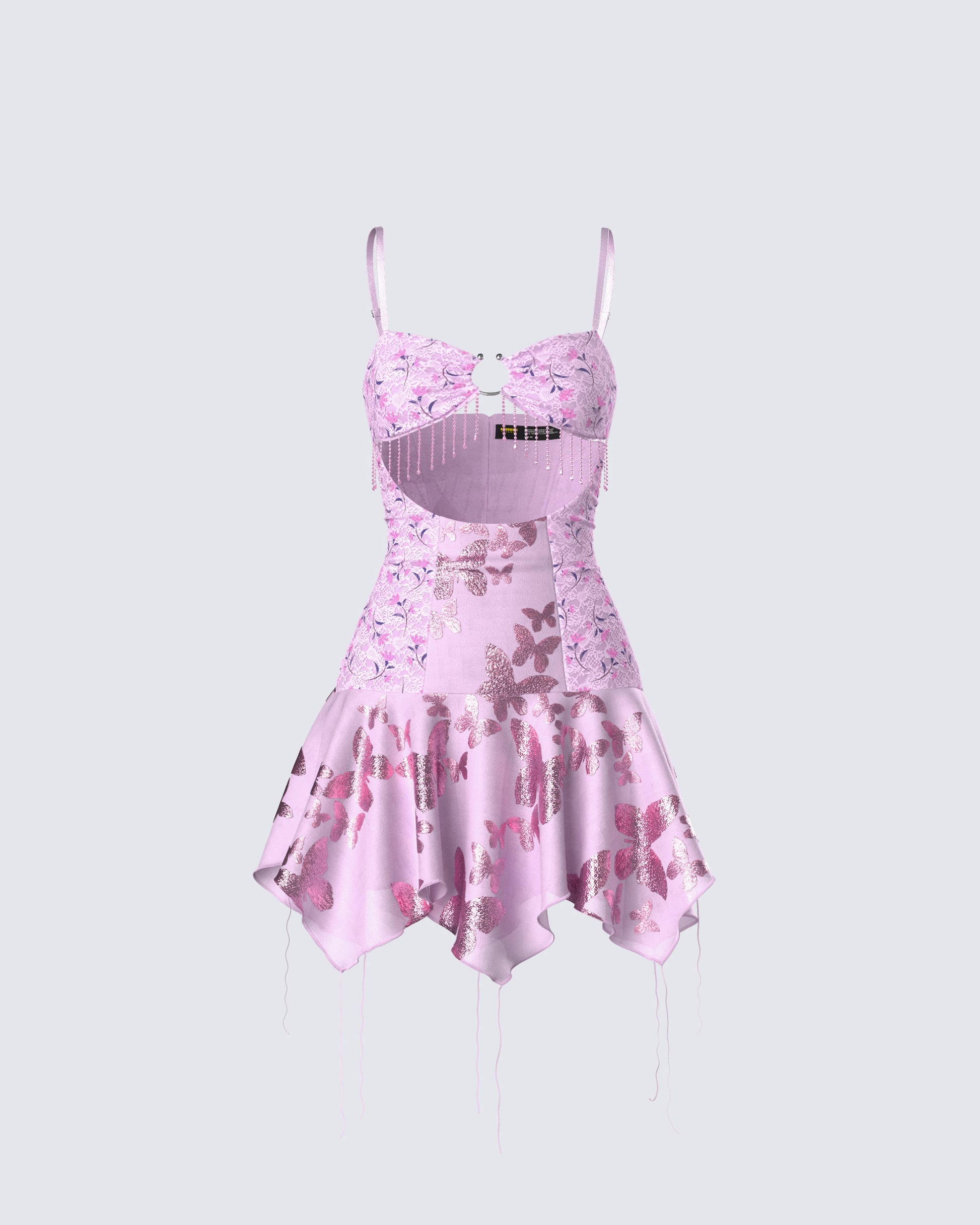 Jaxie Pink Lace Sequin Micro Mini Dress product front