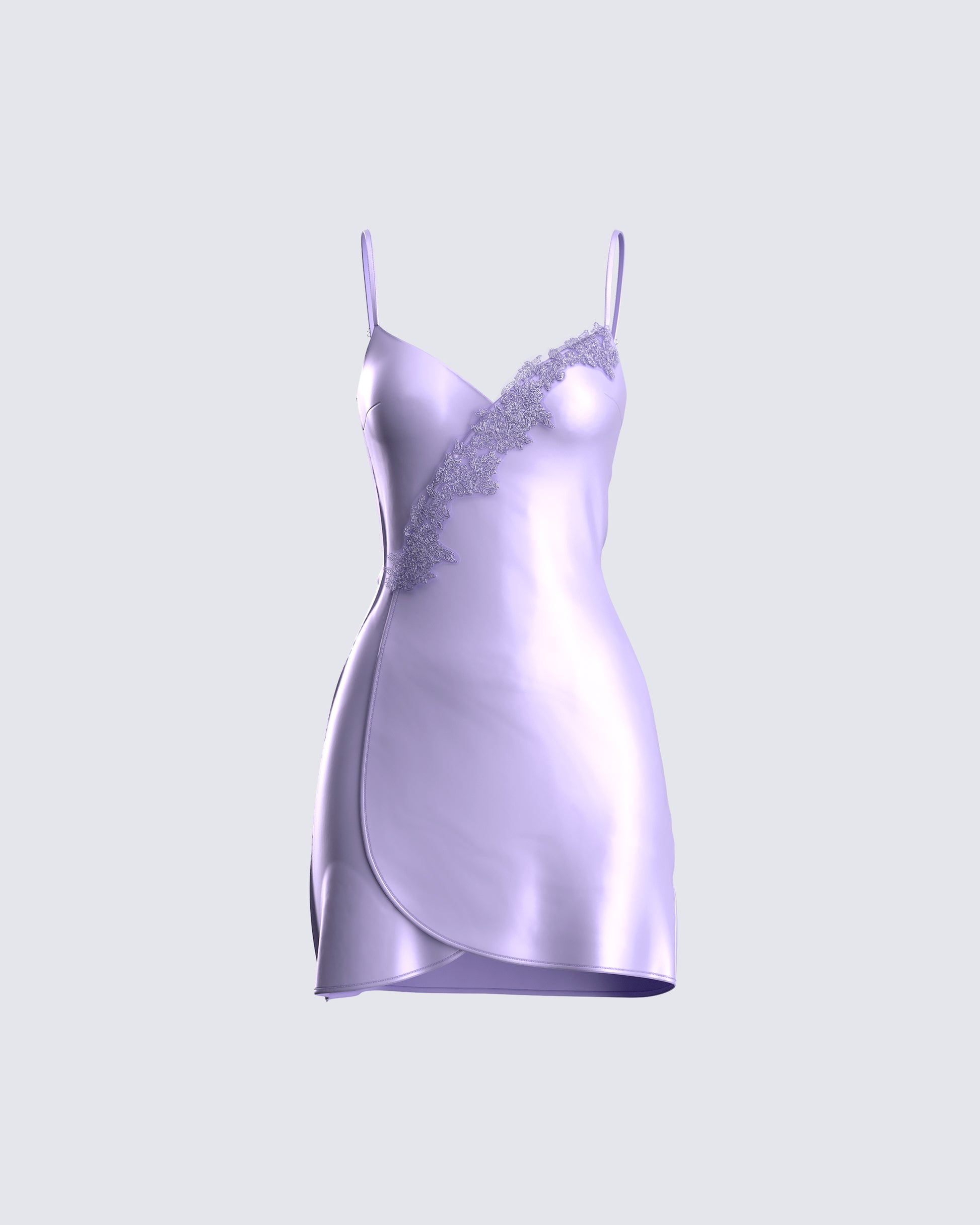 Taffy Purple Wrap Mini Dress 3d product front