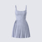 Eudora Grey Pleated Mini Dress product front