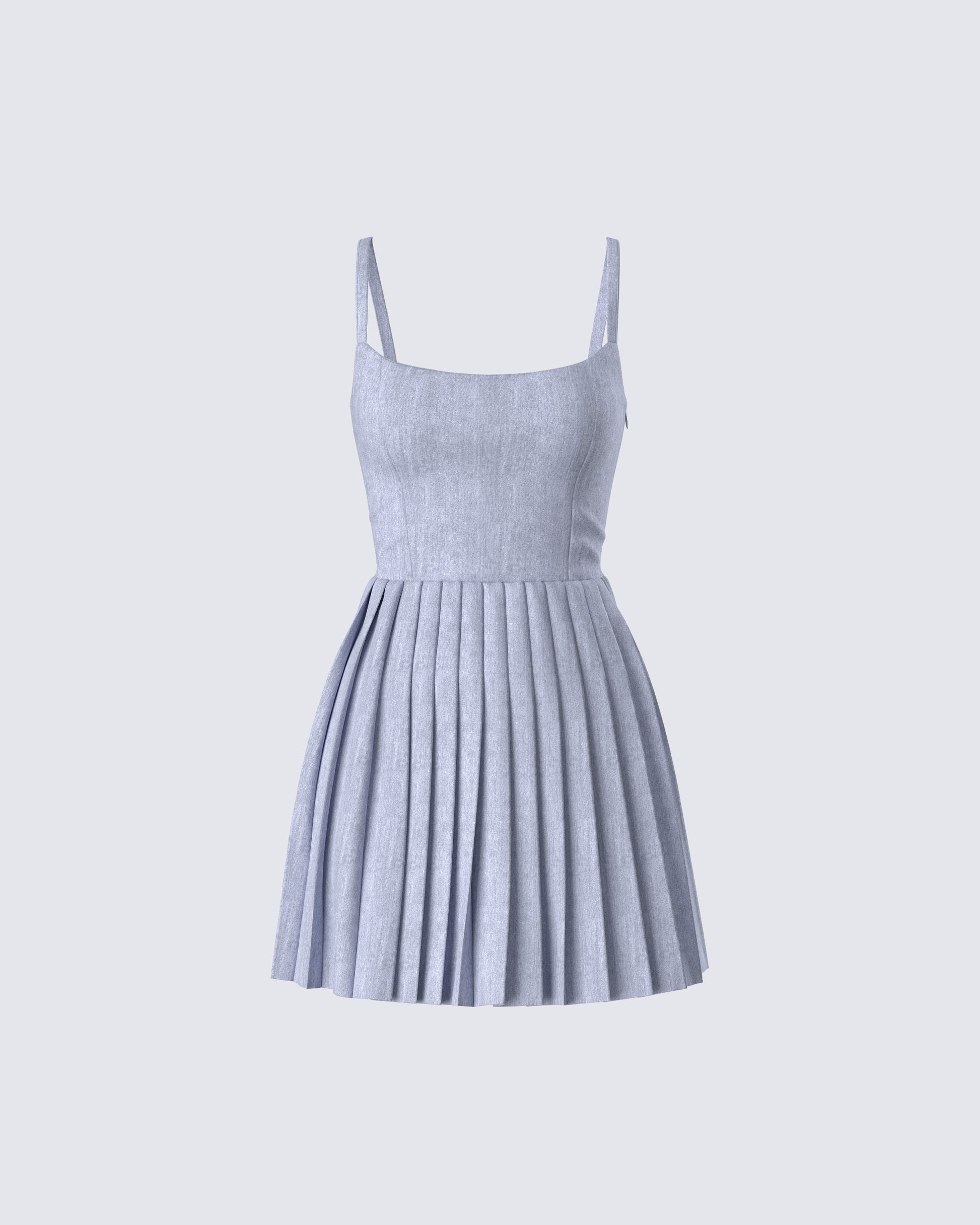 Eudora Grey Pleated Mini Dress product front