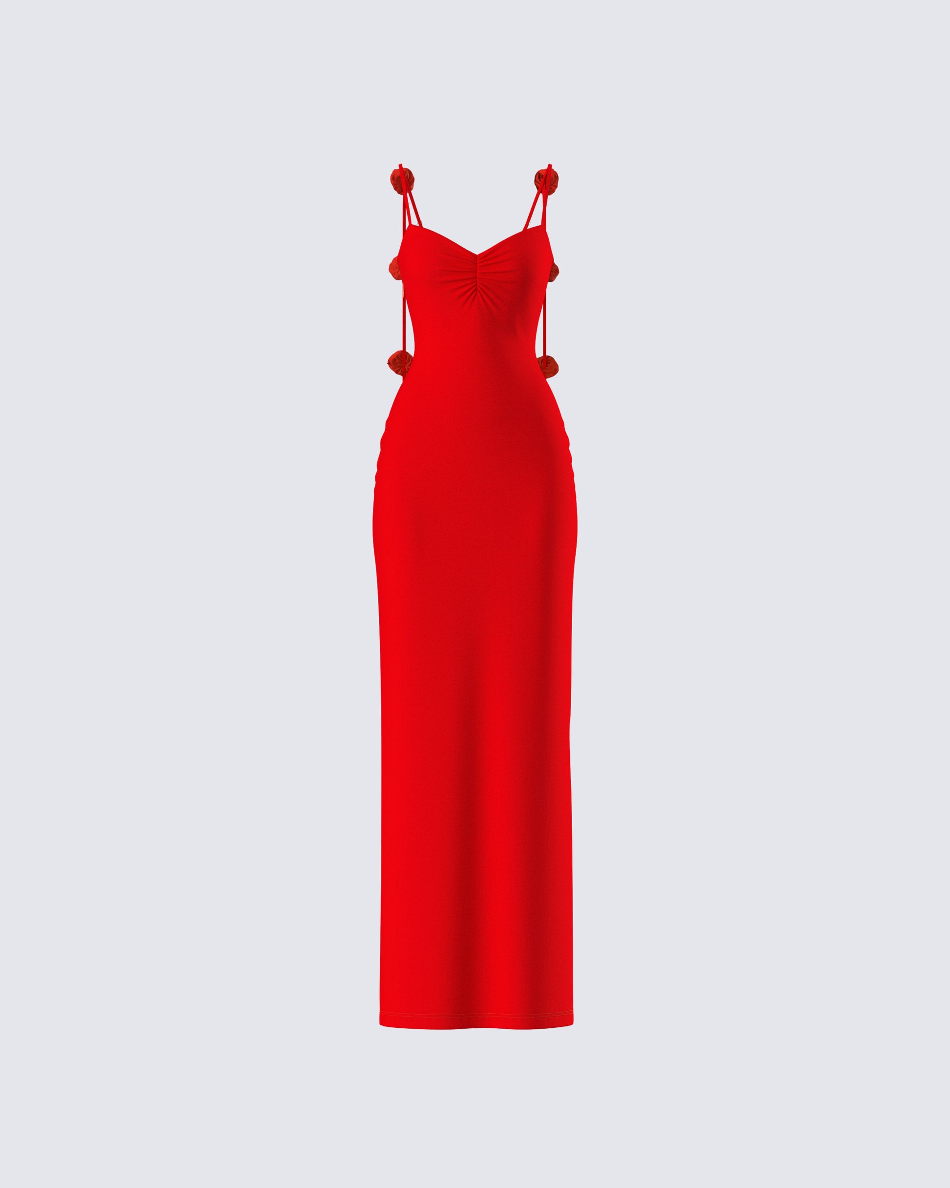 Cordelia Red Rosette Maxi Dress product front