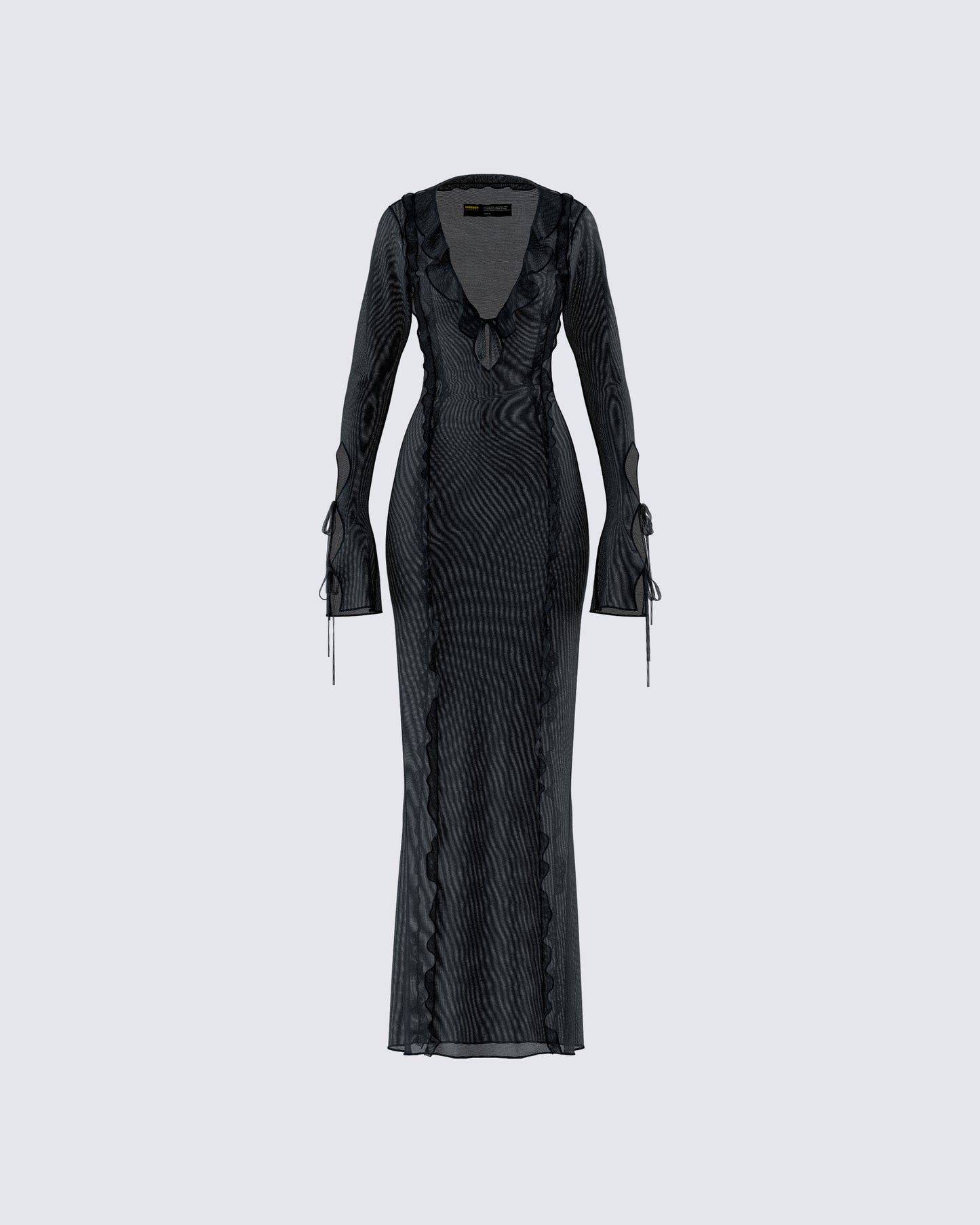 Florence Black Mesh Maxi Dress 3d product front