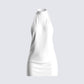 Brittany White Halter Mini Dress product front