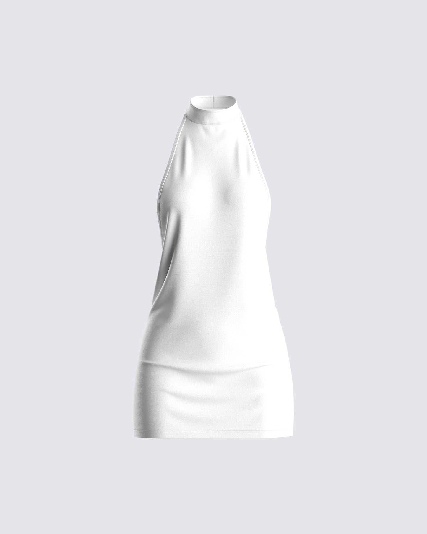 Brittany White Halter Mini Dress product front