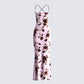 Lara Floral Velvet Burnout Dress 3d product front