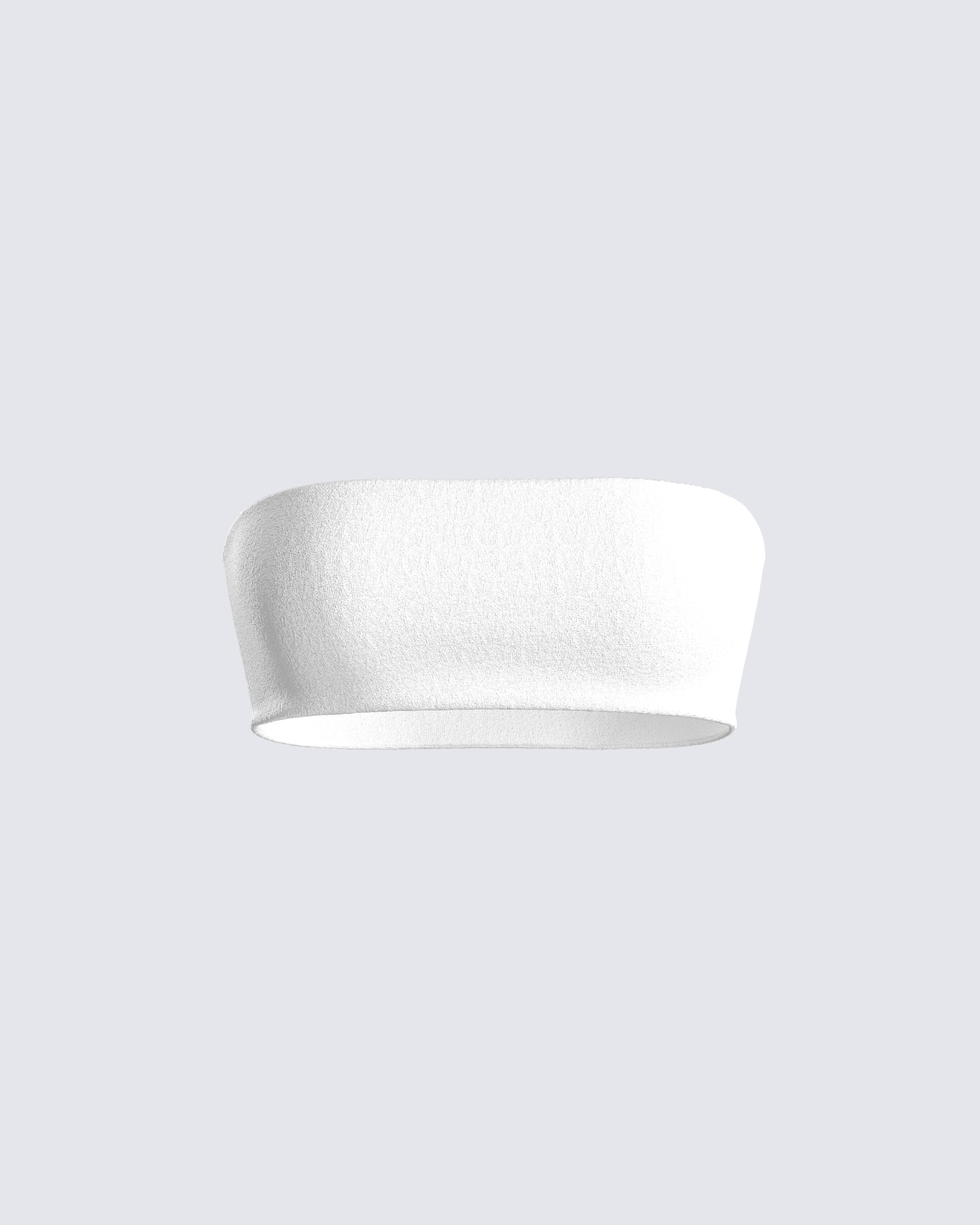 Mirla White Jersey Bandeau Top 3d product front
