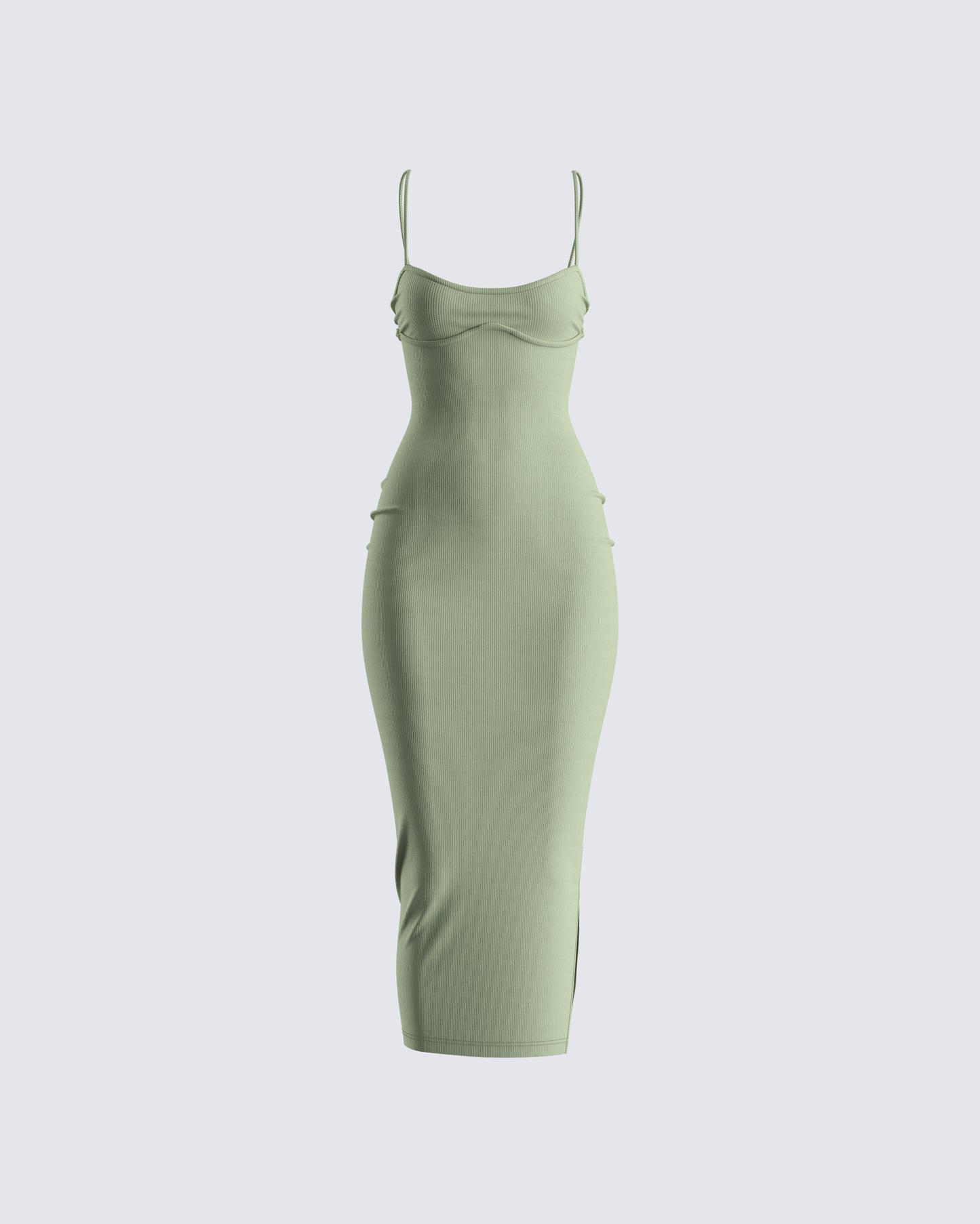 Christa Sage Rib Midi Dress 3d product front