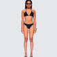 Halsey Black Bikini Set model front