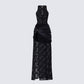 Lavinia Black Lace Cut Out Maxi Dress product front