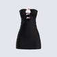Bodhi Black Satin Bow Mini Dress 3d product front