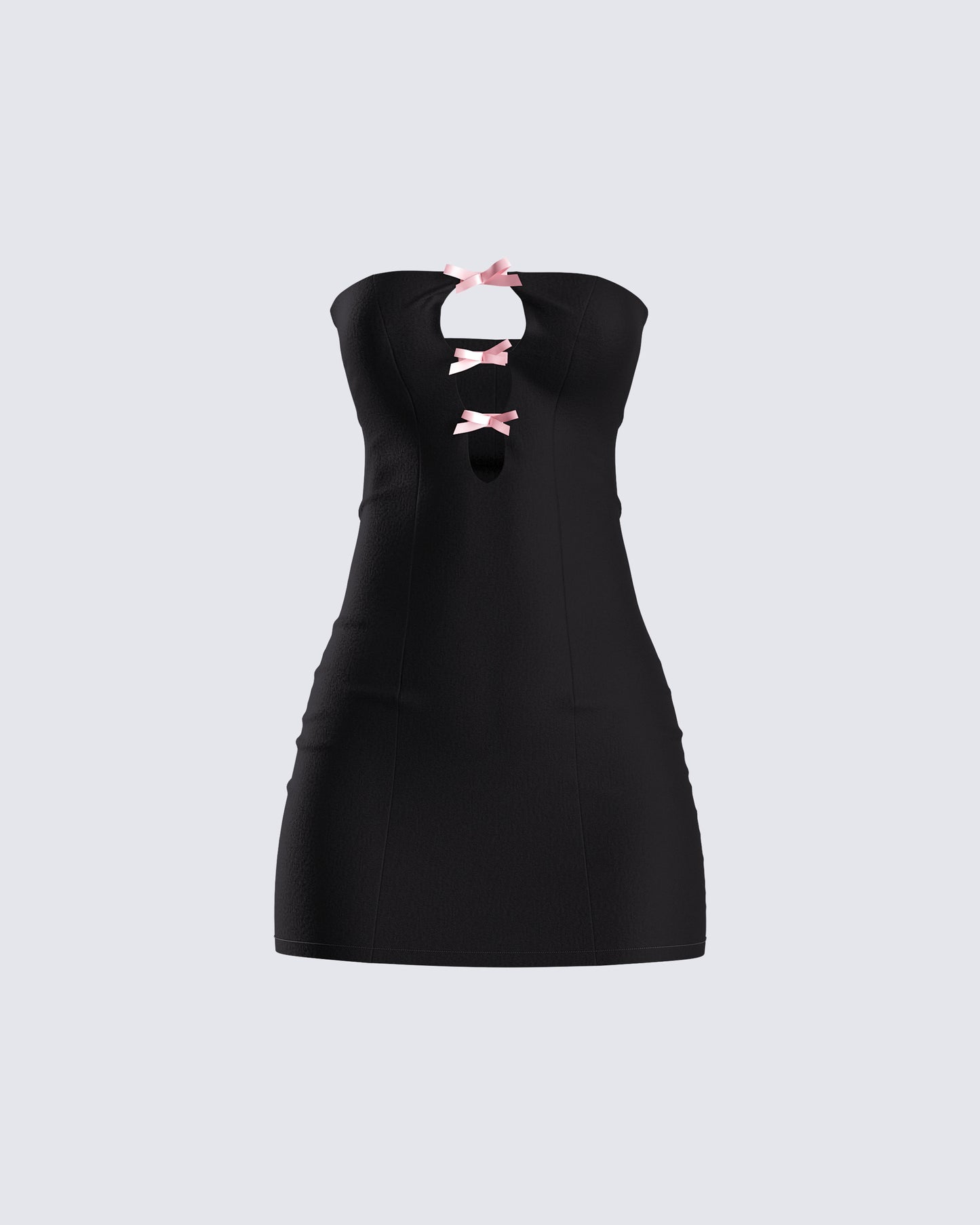 Bodhi Black Satin Bow Mini Dress 3d product front