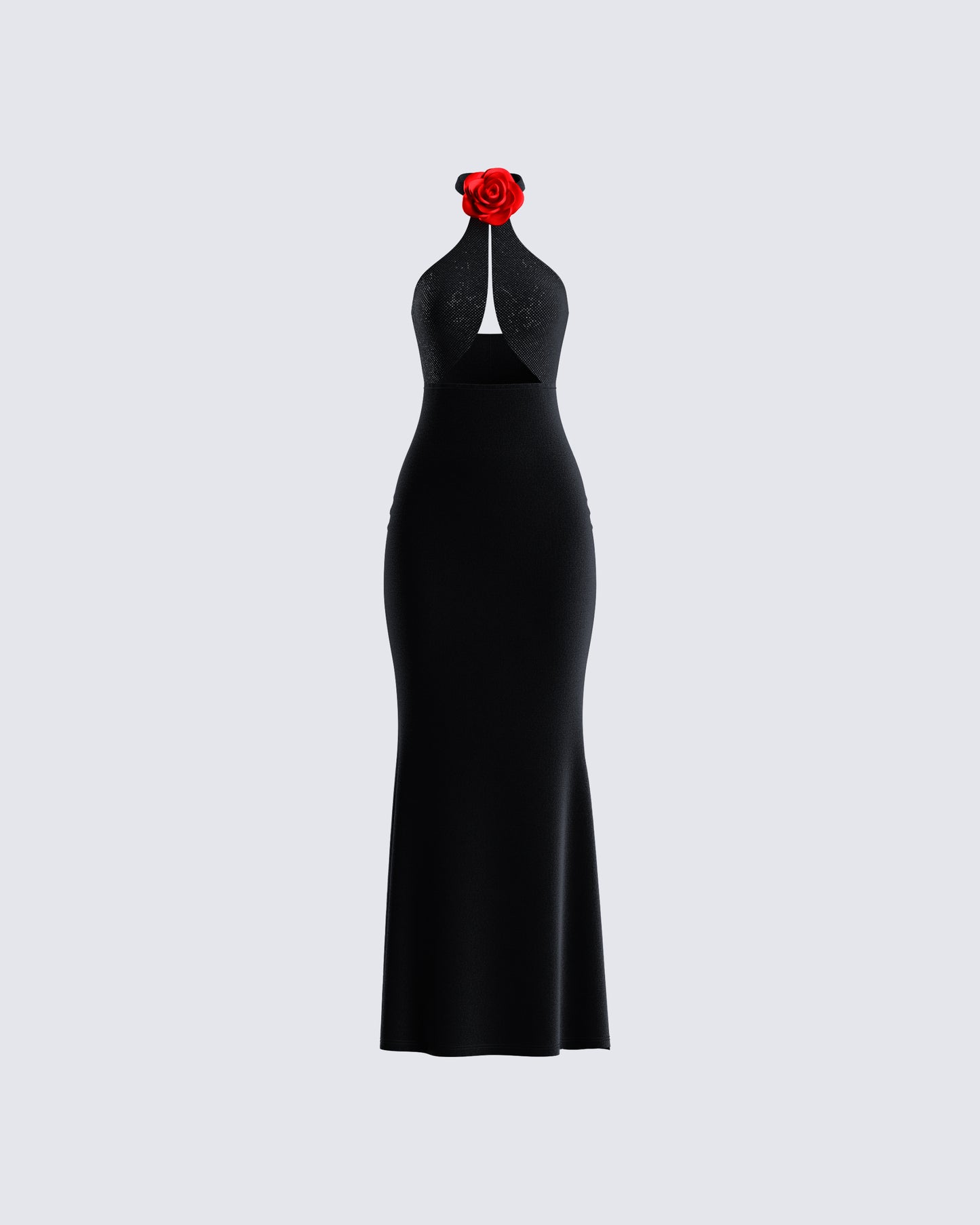 Nala Black Rhinestone Velvet Gown product front