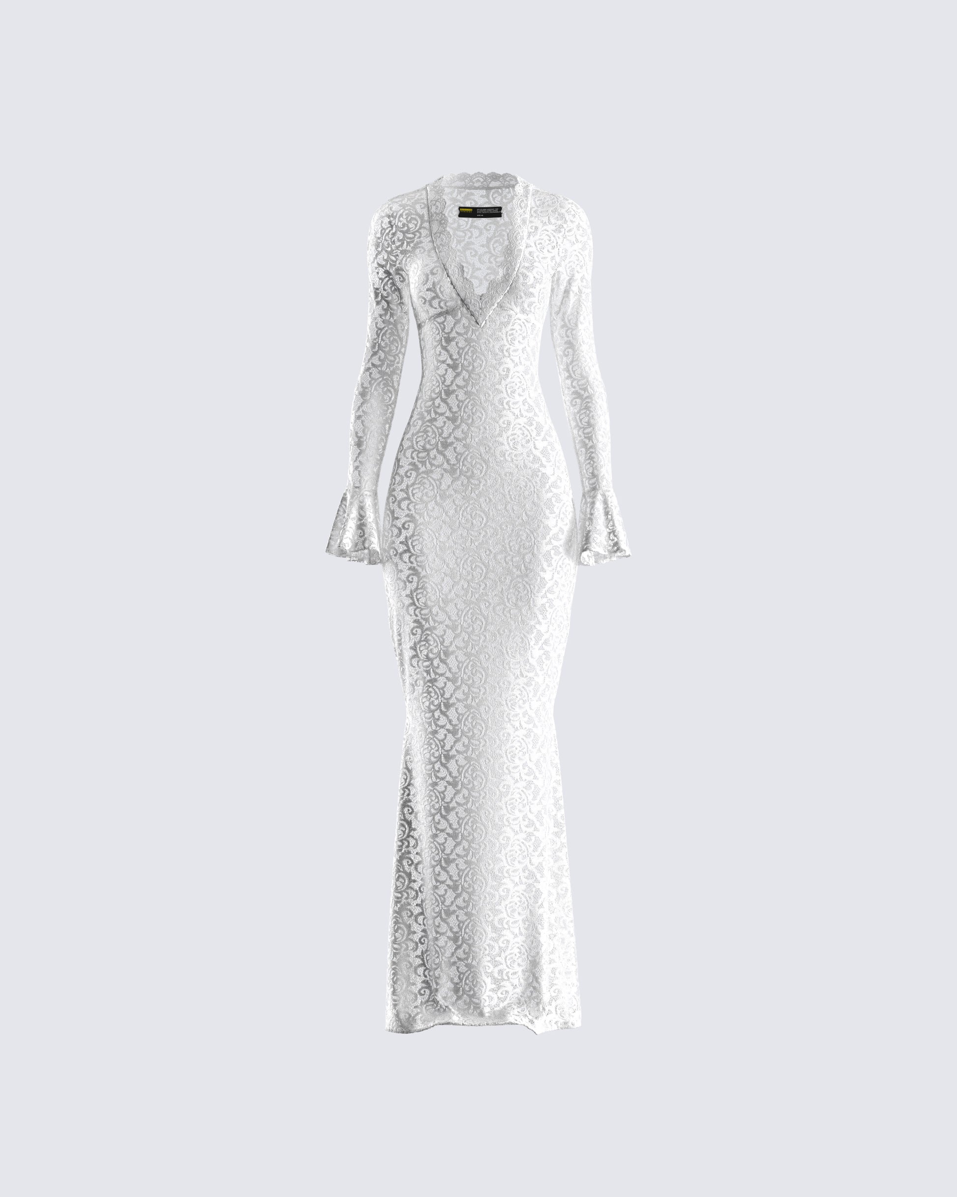 Kobina White Lace Maxi Dress 3d product front