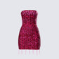 Darcie Pink Hand Beaded Sequin Mini Dress product front