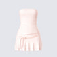 Nasrin Pink Jersey Mini Dress product front