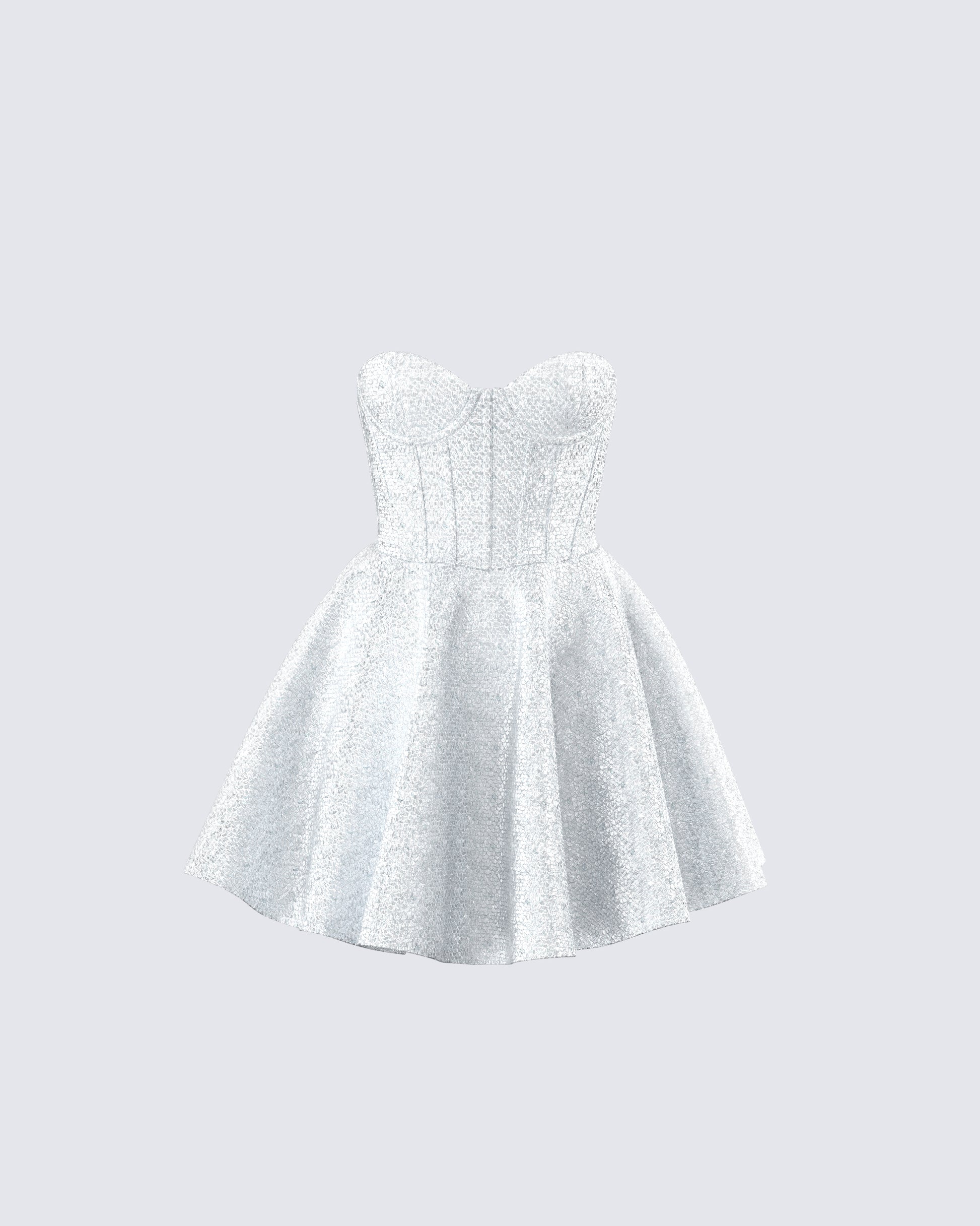 Sejal Silver Corset Mini Dress product front