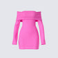 Abeni Pink Sweater Mini Dress product front