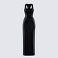 Donatella Black Sequin Maxi Dress product front