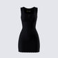 Evianna Black Rosette Mini Dress product front