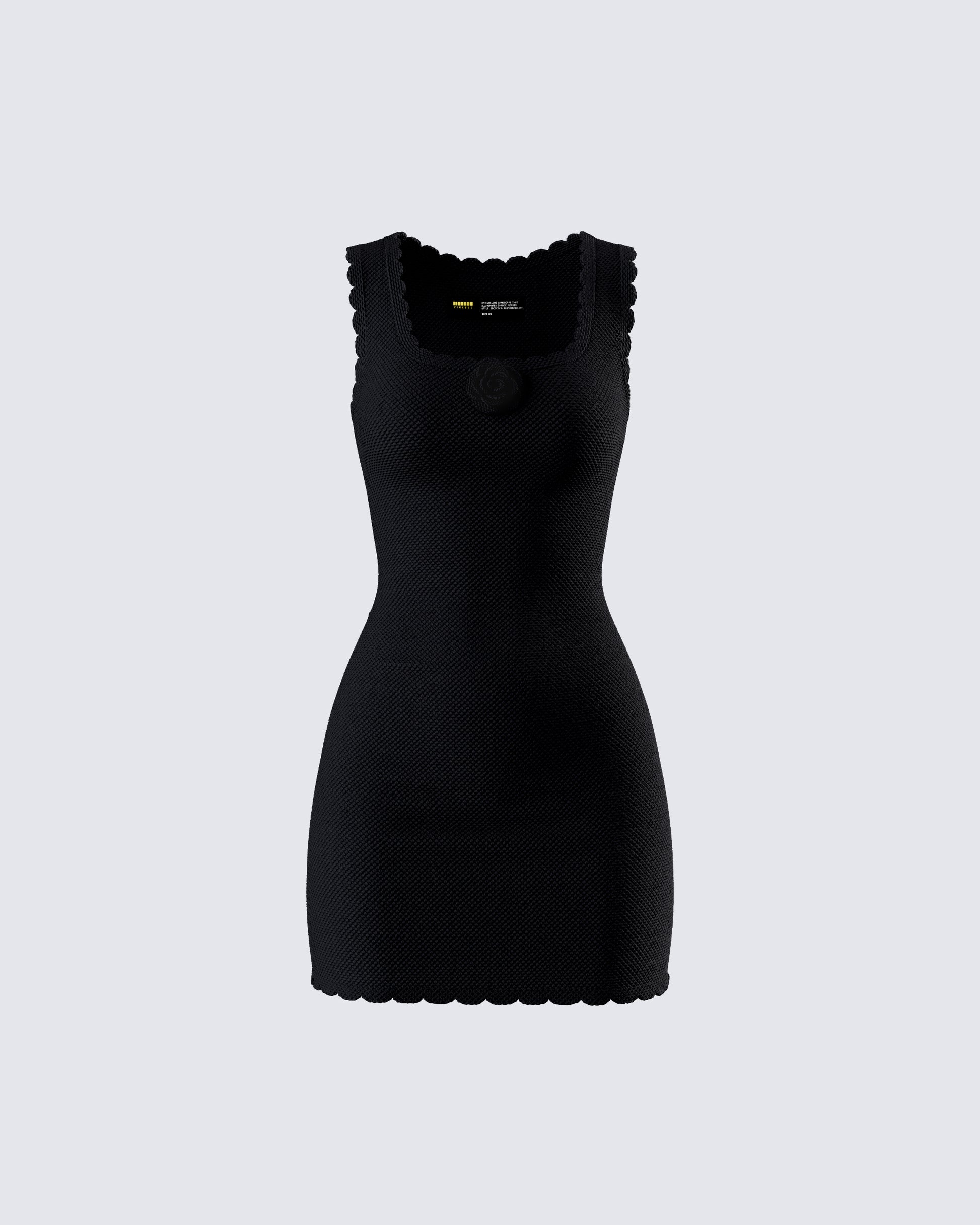Evianna Black Rosette Mini Dress product front