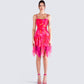 Alejandra Pink Handkerchief Dress model front